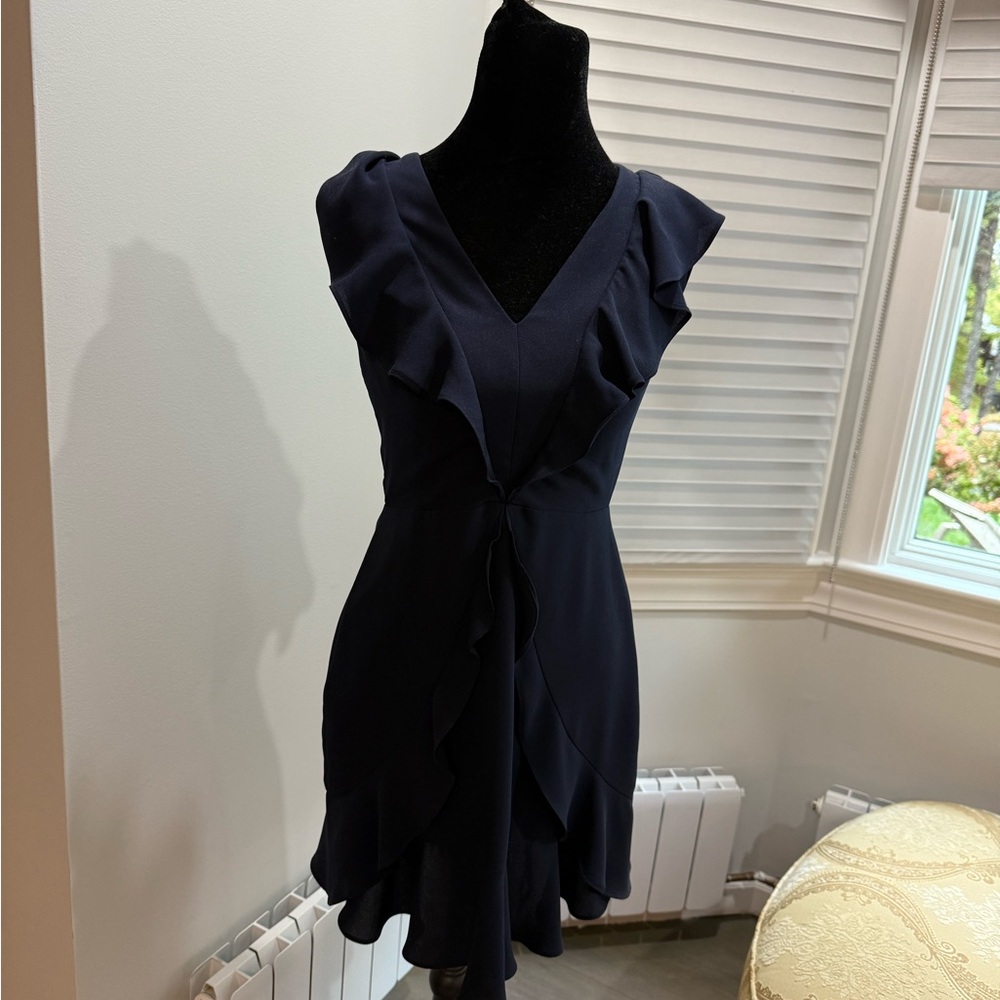 BCBGMaxAzria Asymmetrical Dress in Deep Blue